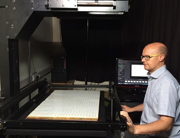 Scanning grave registers using large format digitisation equipment