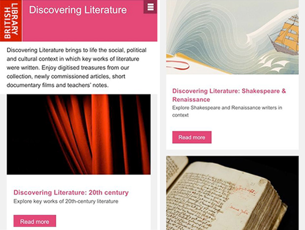 Web pages from Discovering Literature www.bl.uk/discovering-literature